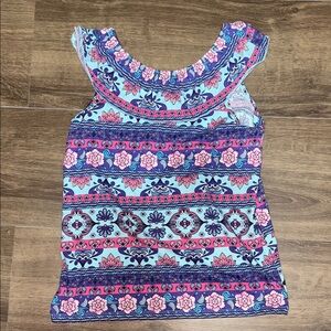 Children’s Place Girls Top with Blue and Pink Floral Design